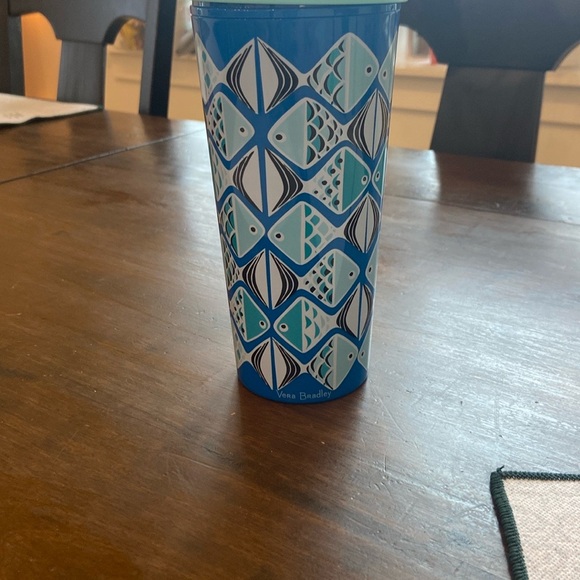 NWOT Vera Bradley Blue Fish Pattern Tumbler - Picture 2 of 5